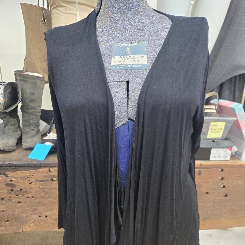 Massini black cardigan with sheer overlay, size XL